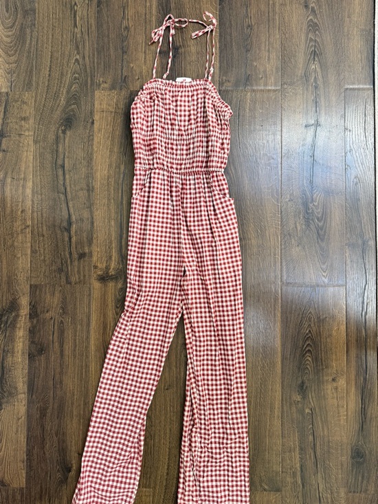 Sincerly Jules Pants - Sincerely Jules Red Gingham Tie-Shoulder Jumpsuit